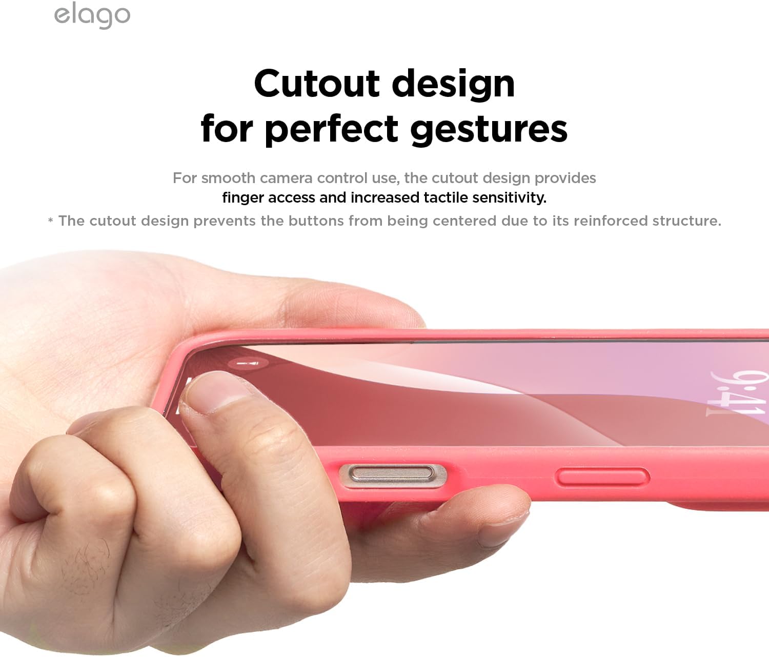 Detalle de elago iPhone 16 Pro Liquid Silicone Case (Full Body, Shockproof) – Pink, 6.3 inch
