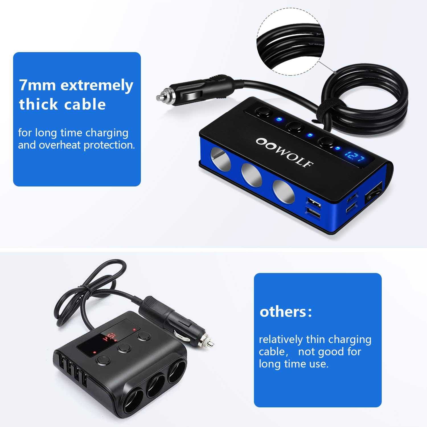 Thumbnail 5 de OOWOLF Quick Charge 3.0 Car Power Splitter 180W