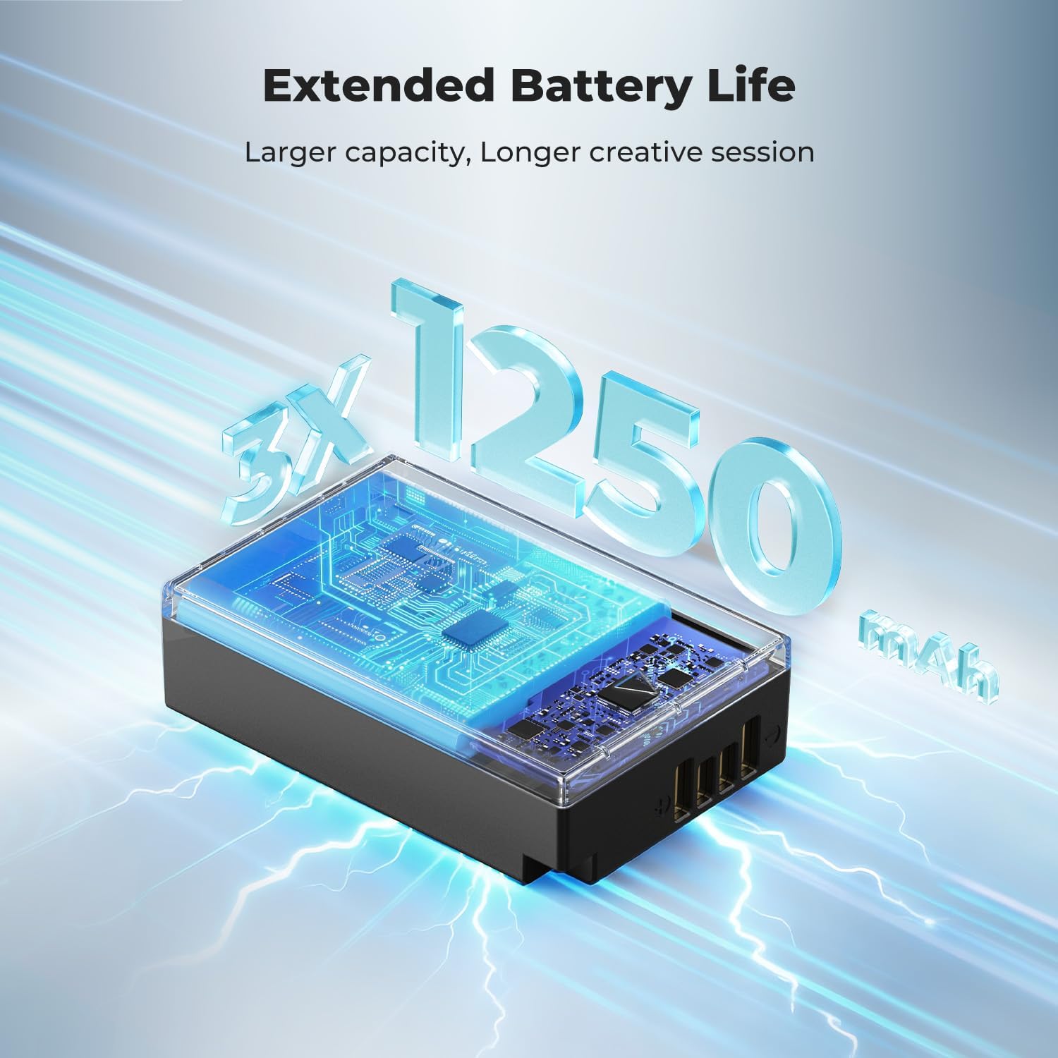 Thumbnail 2 de K&F CONCEPT 3-pack LP-E17 battery and 3-slot LCD charger for select Canon cameras