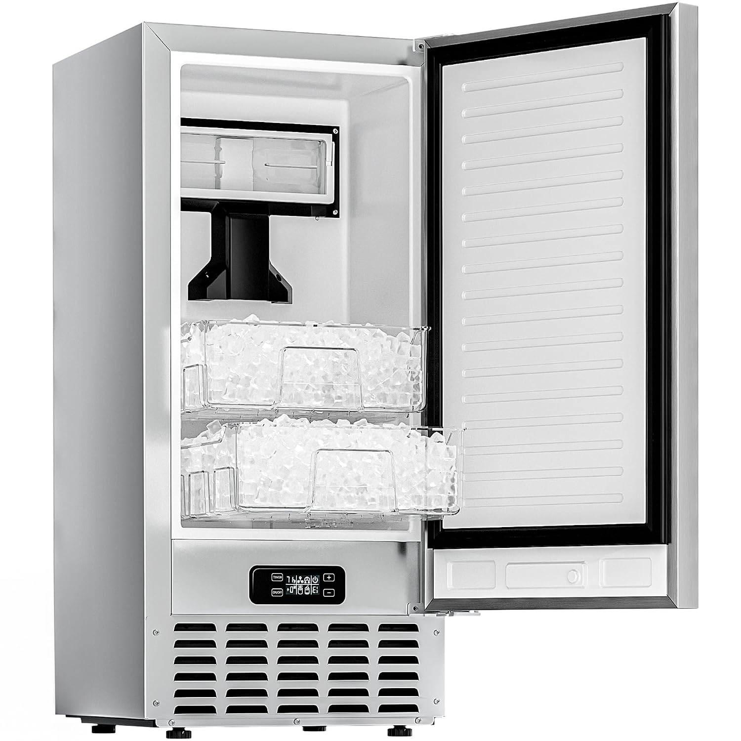 Detalle de EUHOMY CIM007-0814 Nugget Ice Maker, 70 lb/day, Dual Baskets & 24-Hour Timer