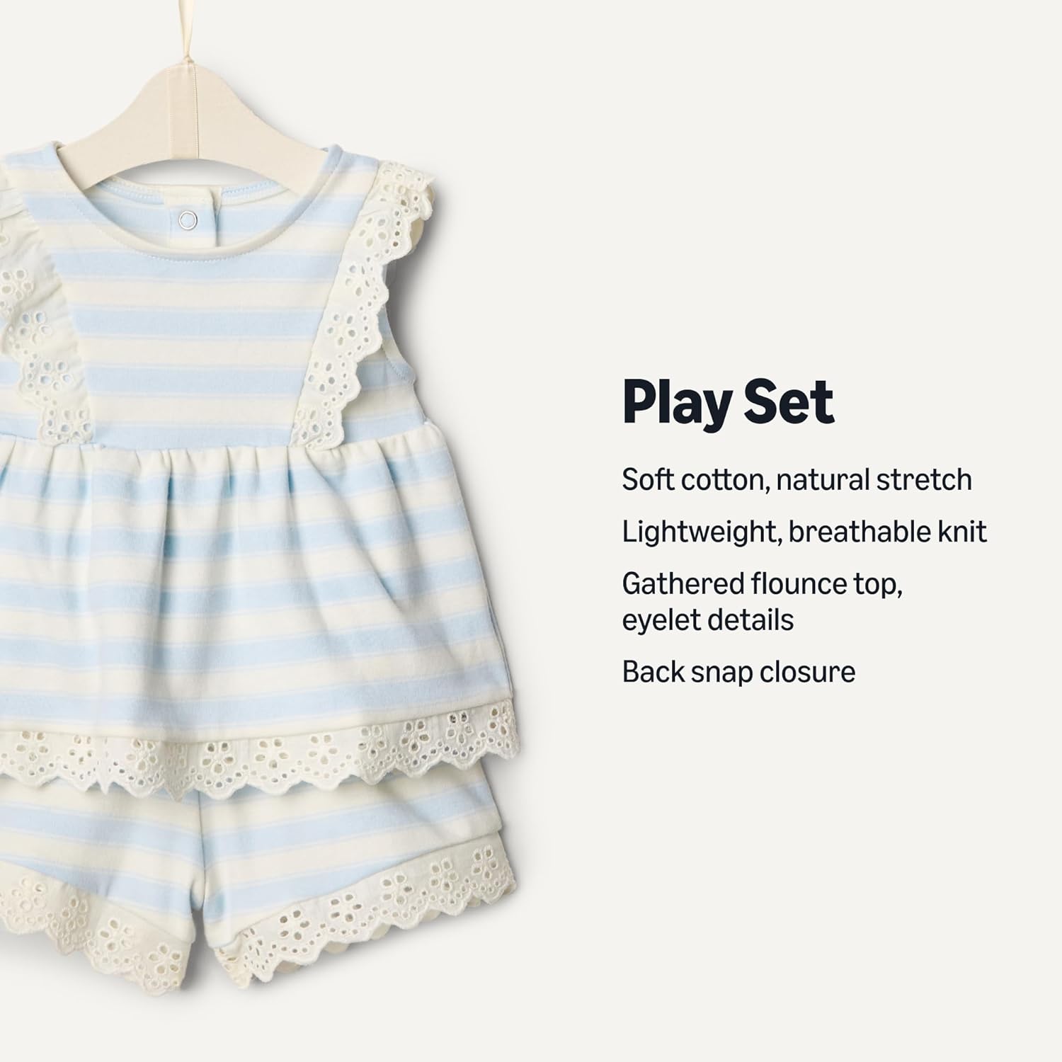 Thumbnail 1 de Amazon Essentials x Sofia Grainge Baby Girls' Cotton Eyelet Top & Shorts Play Set