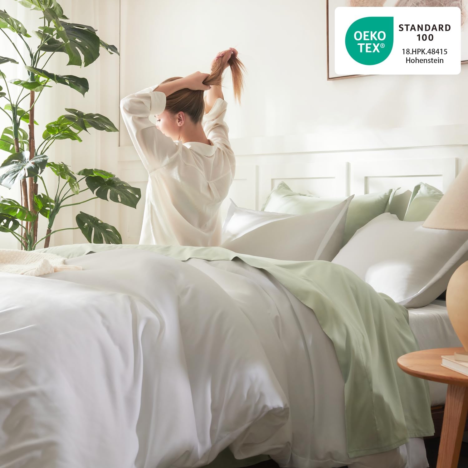 Detalle de Litanika White Comforter King Size 3-Piece Lightweight All-Season Set