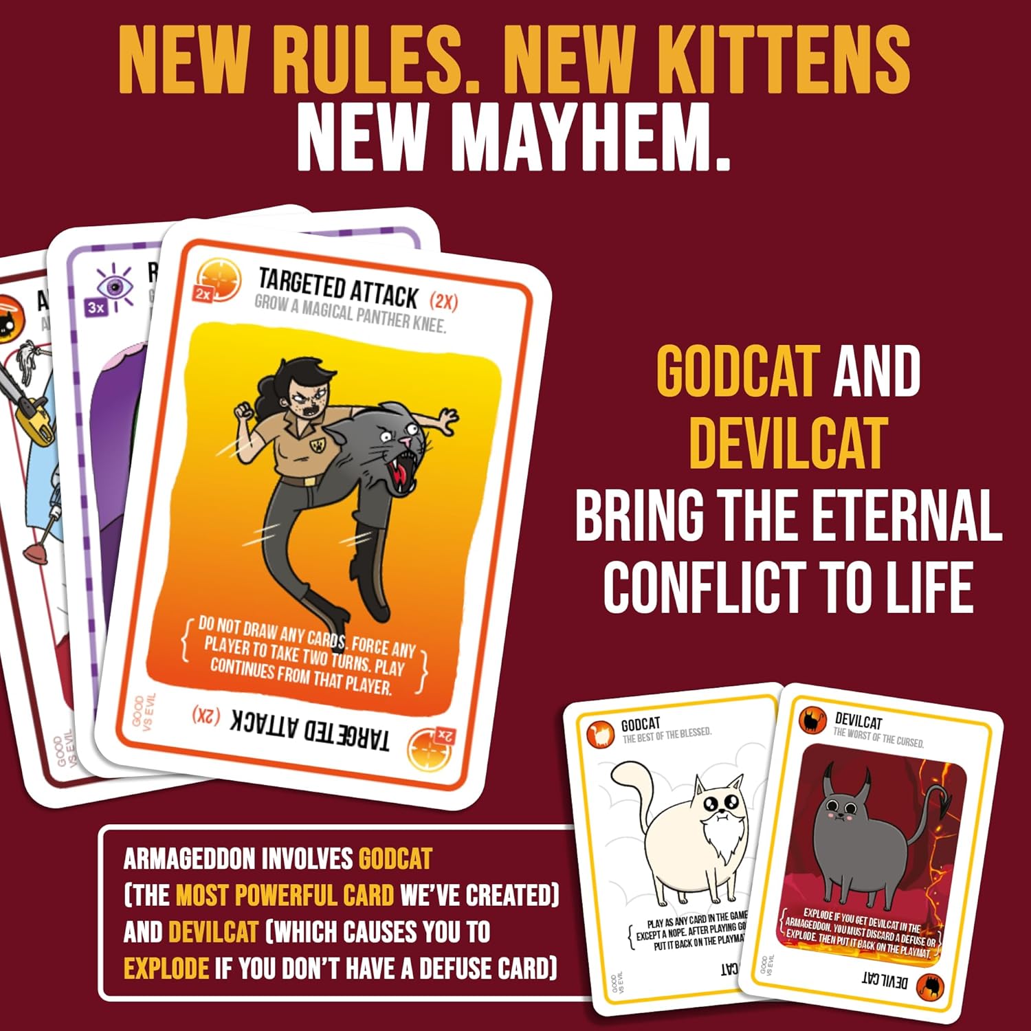 Detalle de Exploding Kittens - Good vs Evil: A High-Stakes Card Battle for 2–5 Players