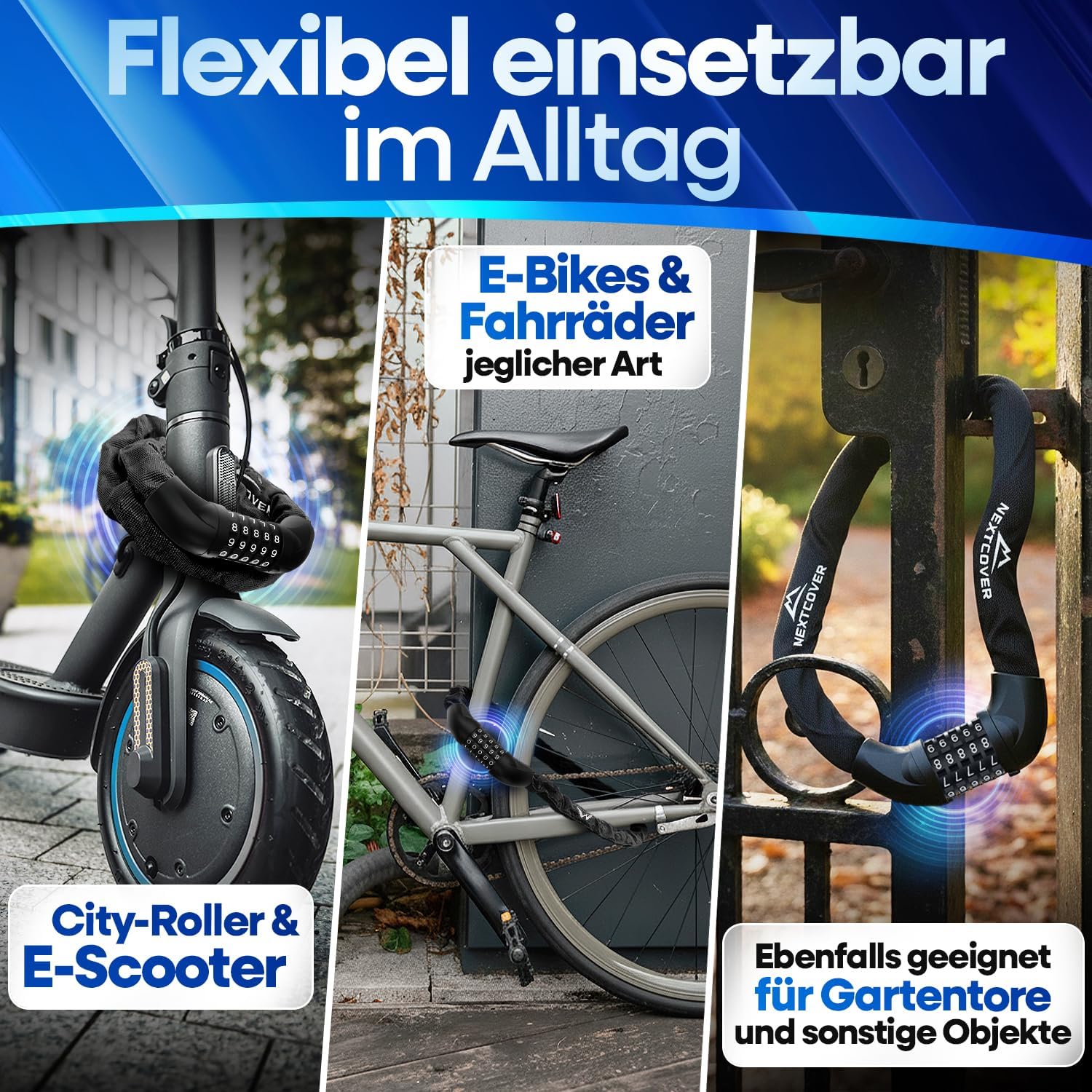 Thumbnail 4 de NEXTCOVER LockOne Fahrradschloss Zahlencode 90 cm