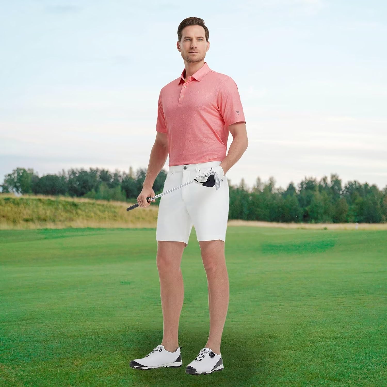 Detalle de M MAELREG Mens Golf Shirt Short Sleeve Dry Fit Print Polo
