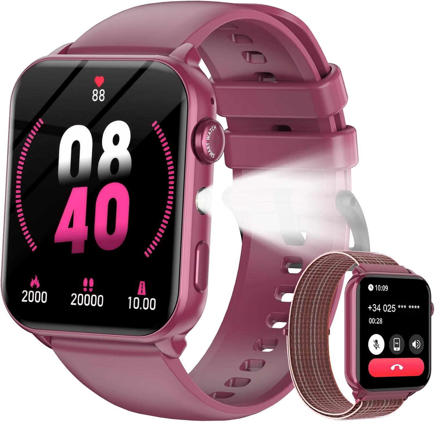Detalle de Yxtel Montre Connectée Femme 1,91" – Suivi du cycle, Santé et Fitness, Étanche 1 ATM