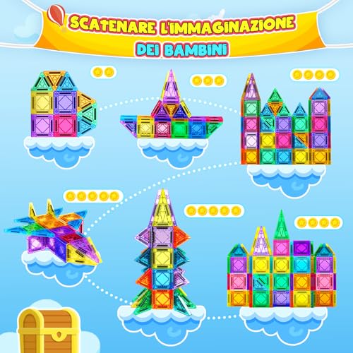 Detalle de Wootoyz 43 Pezzi Costruzioni Magnetiche: Set Viaggio per Bambini 3-6 Anni