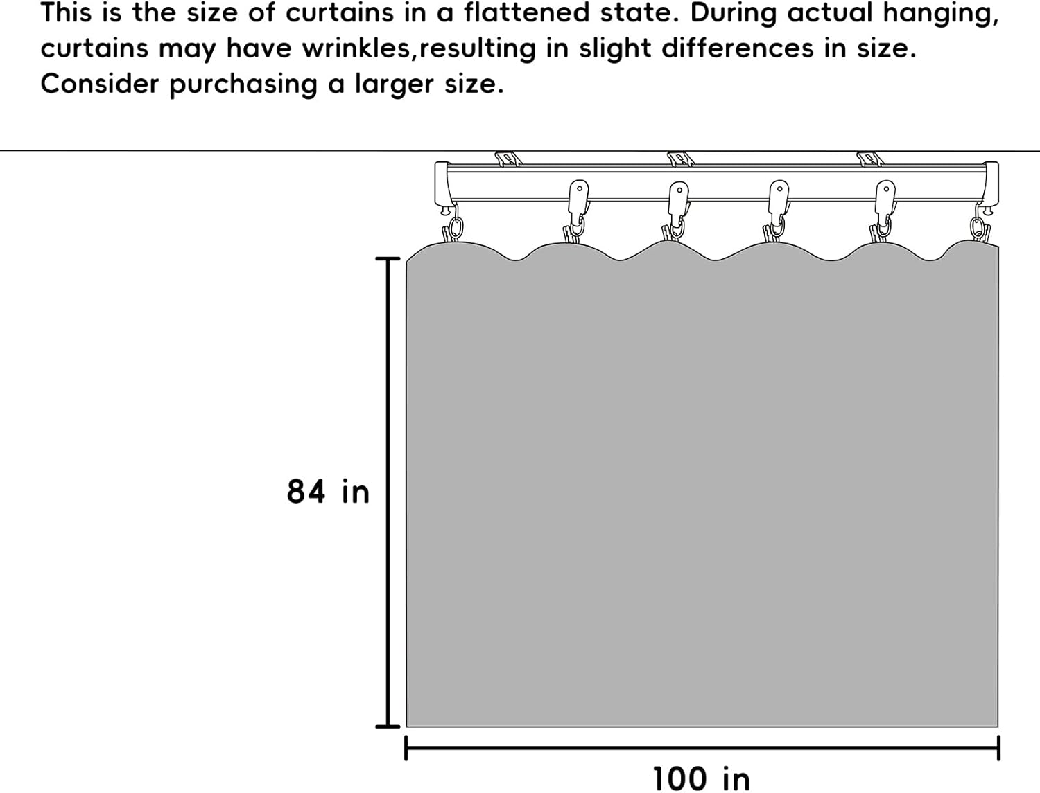 Thumbnail 6 de hoeflife Flexible Ceiling Tracks Room Divider Curtain Set (Ceiling Mount) – Blackout Panels, W100 x H84