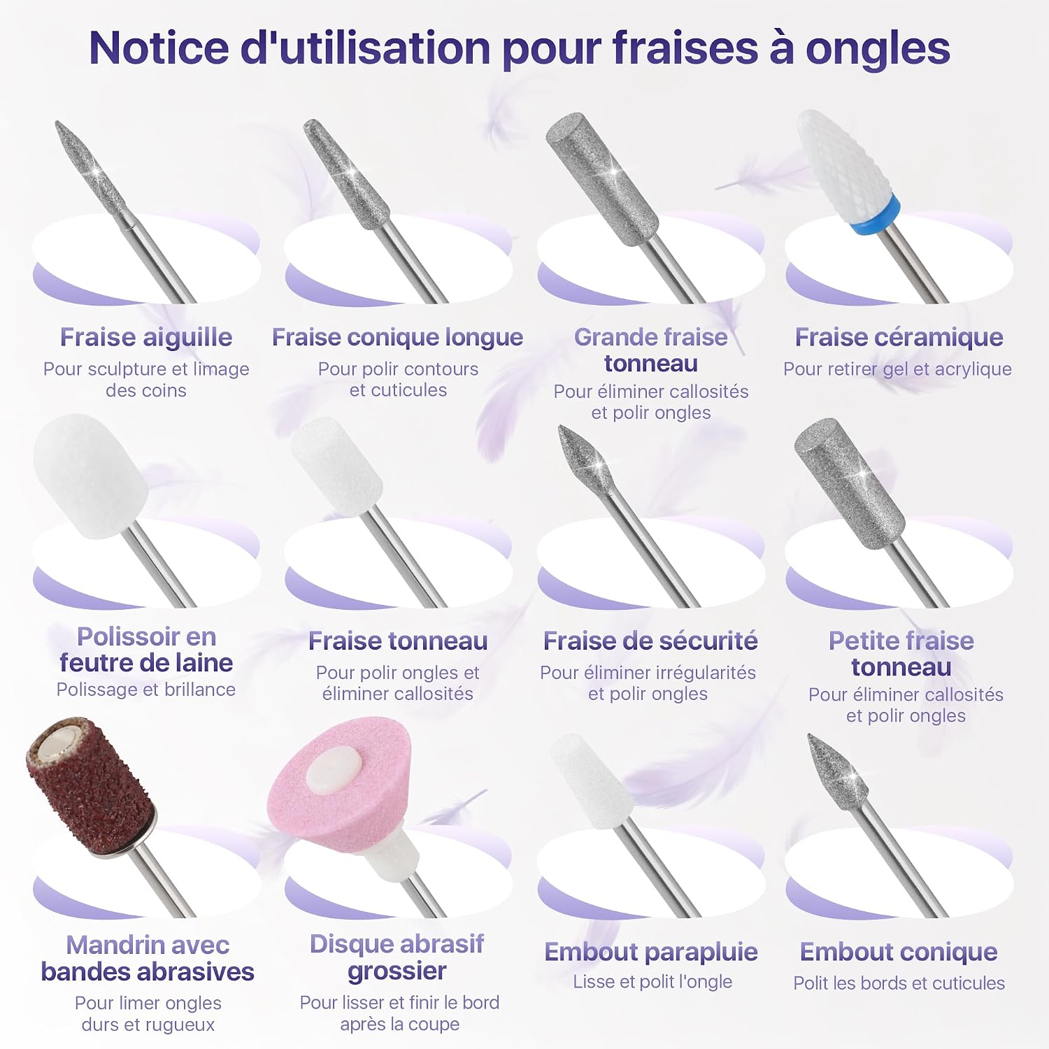 Detalle de Breosic Ponceuse pour Ongles Professionnel – Lime à Ongle Électrique Violet