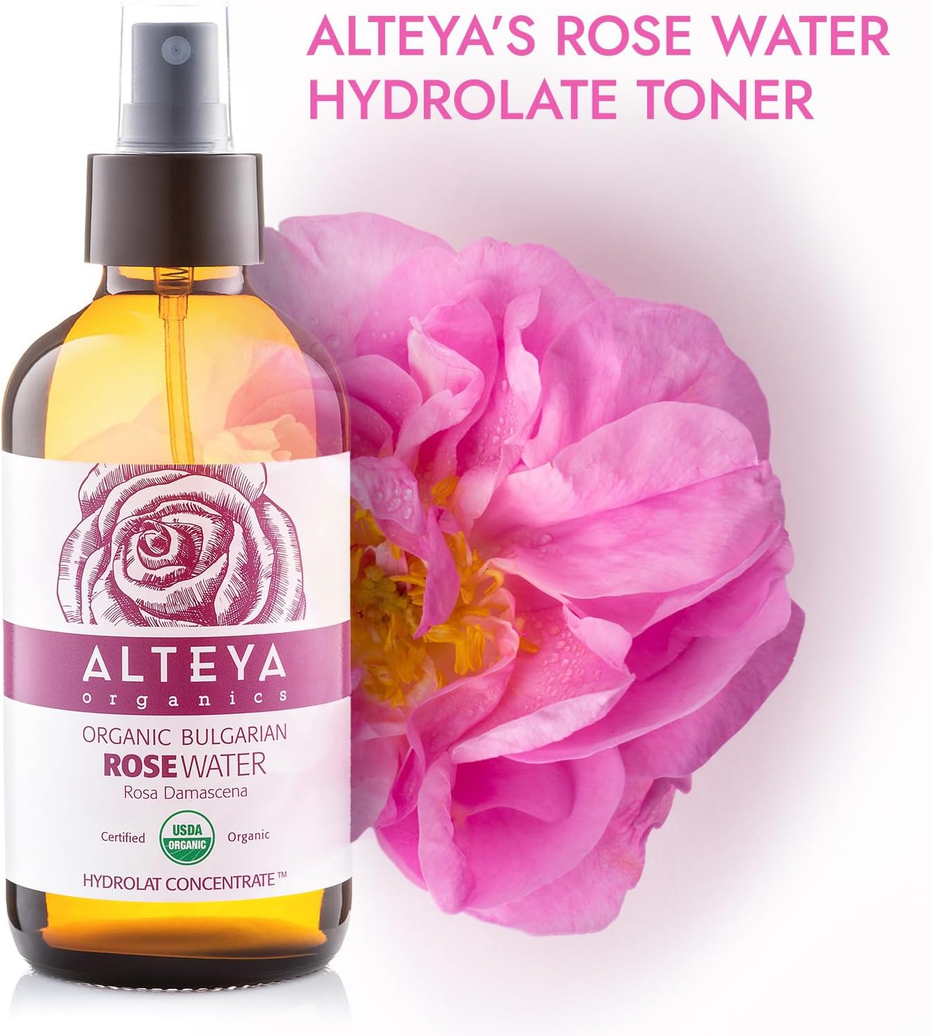 Thumbnail 1 de Alteya Organic Rose Water Spray 240 ml Glass – 100% Pure Rosa Damascena Hydrolat