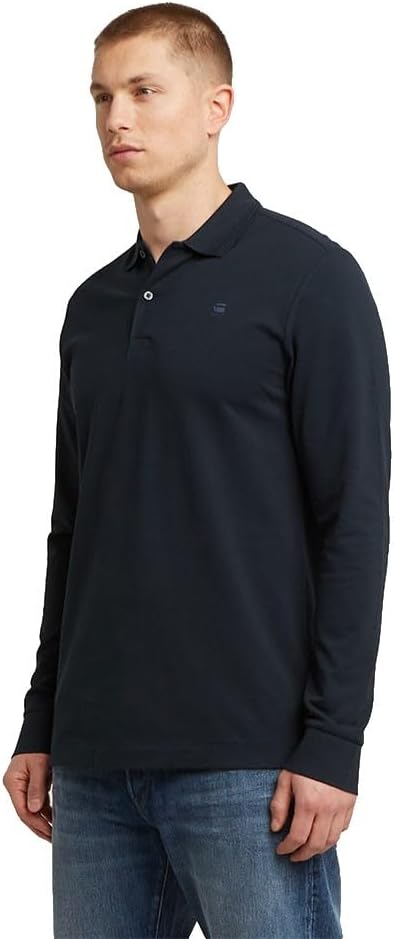 Detalle de G-STAR Dunda Slim Polo Ls – męska koszulka polo z długim rękawem