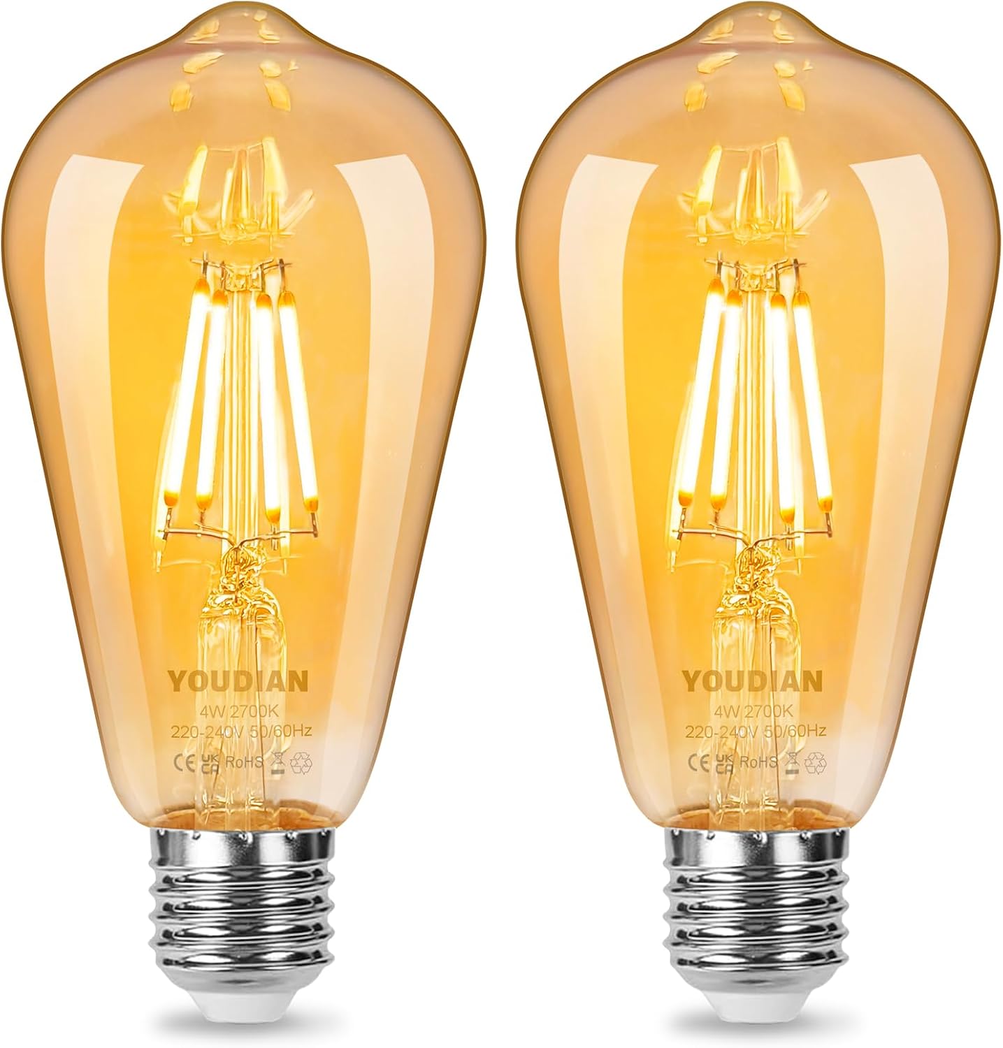Thumbnail 5 de YOUDIAN LED Edison Bulb 4W E27 2700K ST64