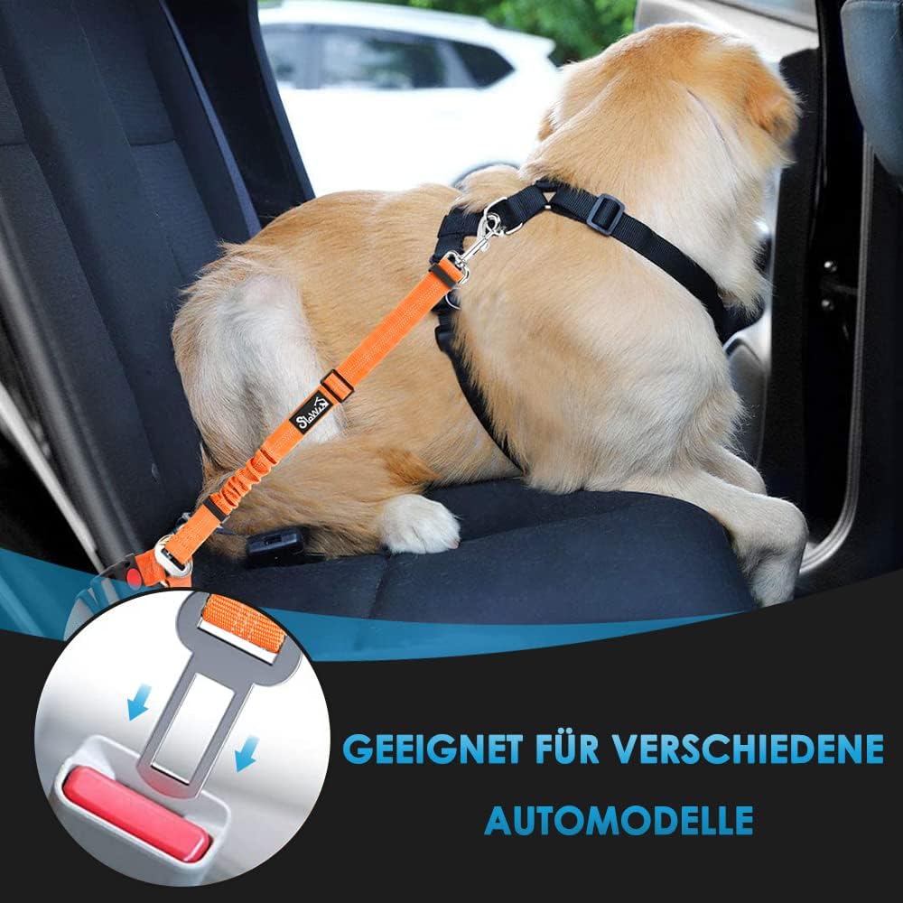 Thumbnail 5 de SlowTon Hundegurt fürs Auto (2-in-1) mit Kopfstützen-Rückhaltegurt & reflektierendem Gummiband