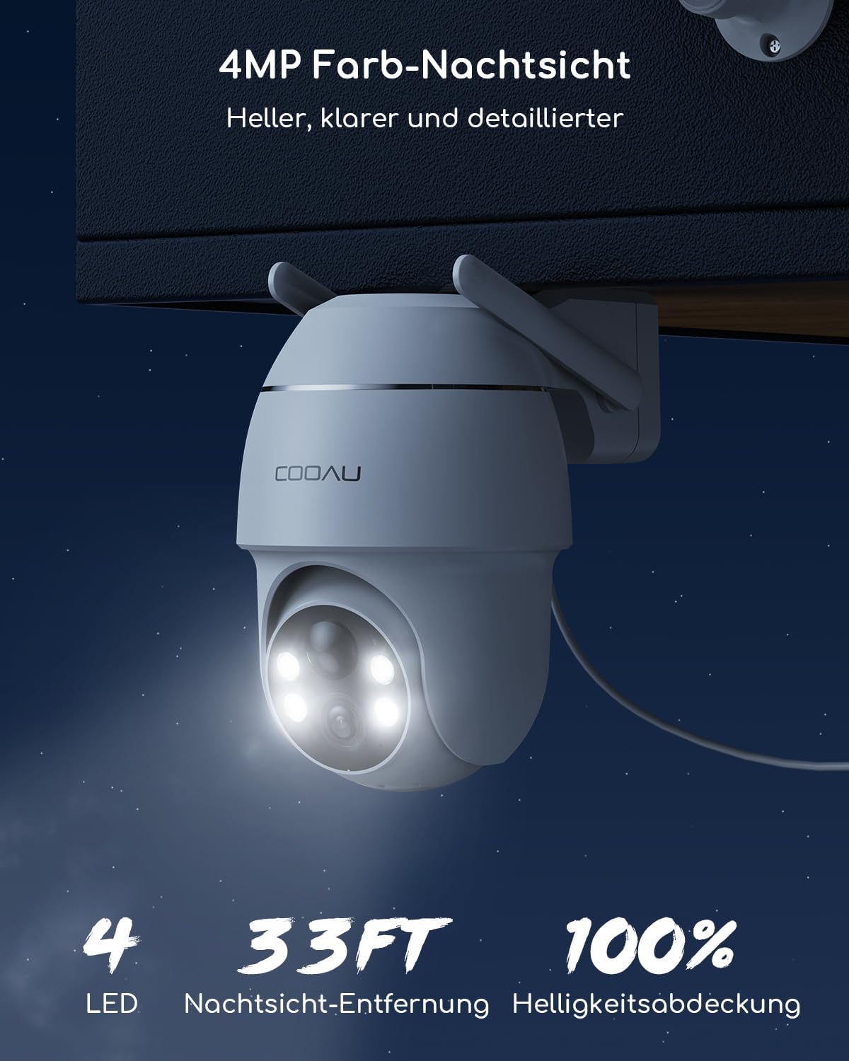 Thumbnail 5 de COOAU 4MP Solar Set Außenkamera