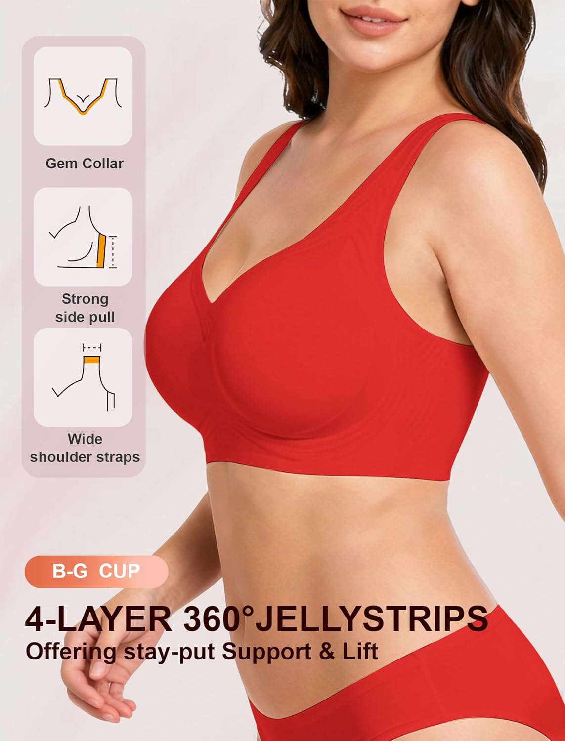 Thumbnail 1 de Soft Intention Jelly Wireless Bra: Seamless Push Up Full Coverage for Everyday Comfort
