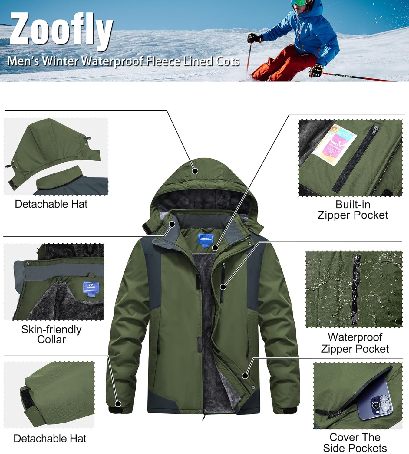 Thumbnail 4 de Zoofly Giacca da Sci Impermeabile 10.000 mm