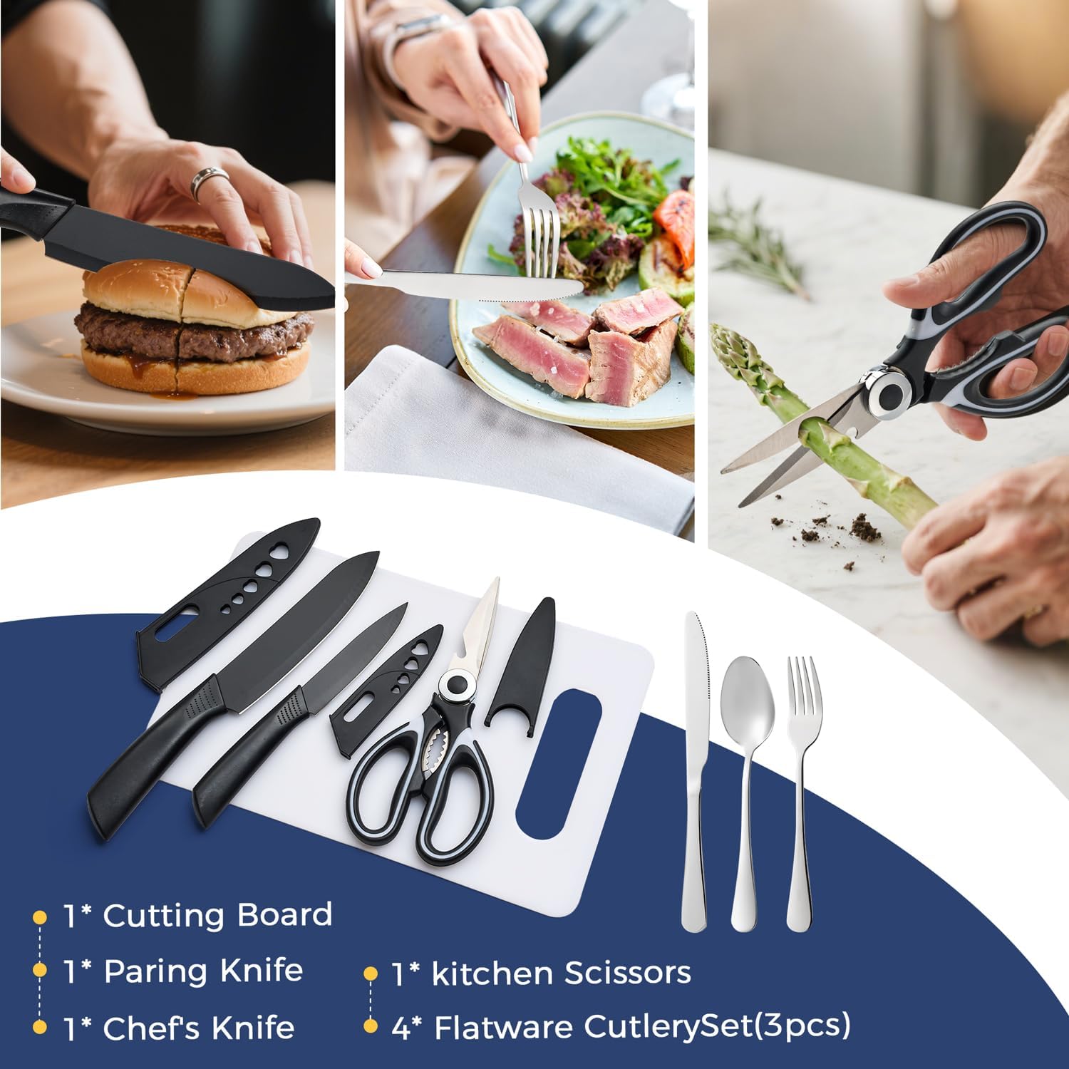 Detalle 2 de THTYBROS 34-Piece Camping Utensil Set, Stainless Steel with Storage Bag