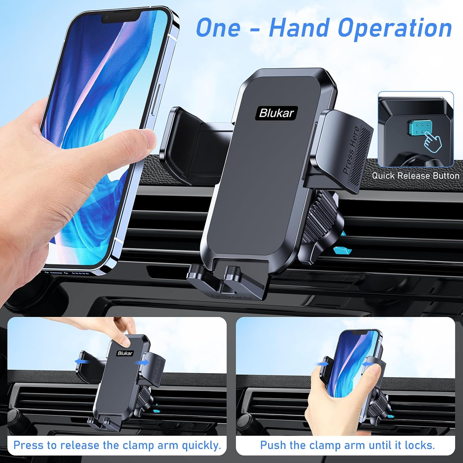 Thumbnail 1 de Blukar Car Phone Holder 360° rotation