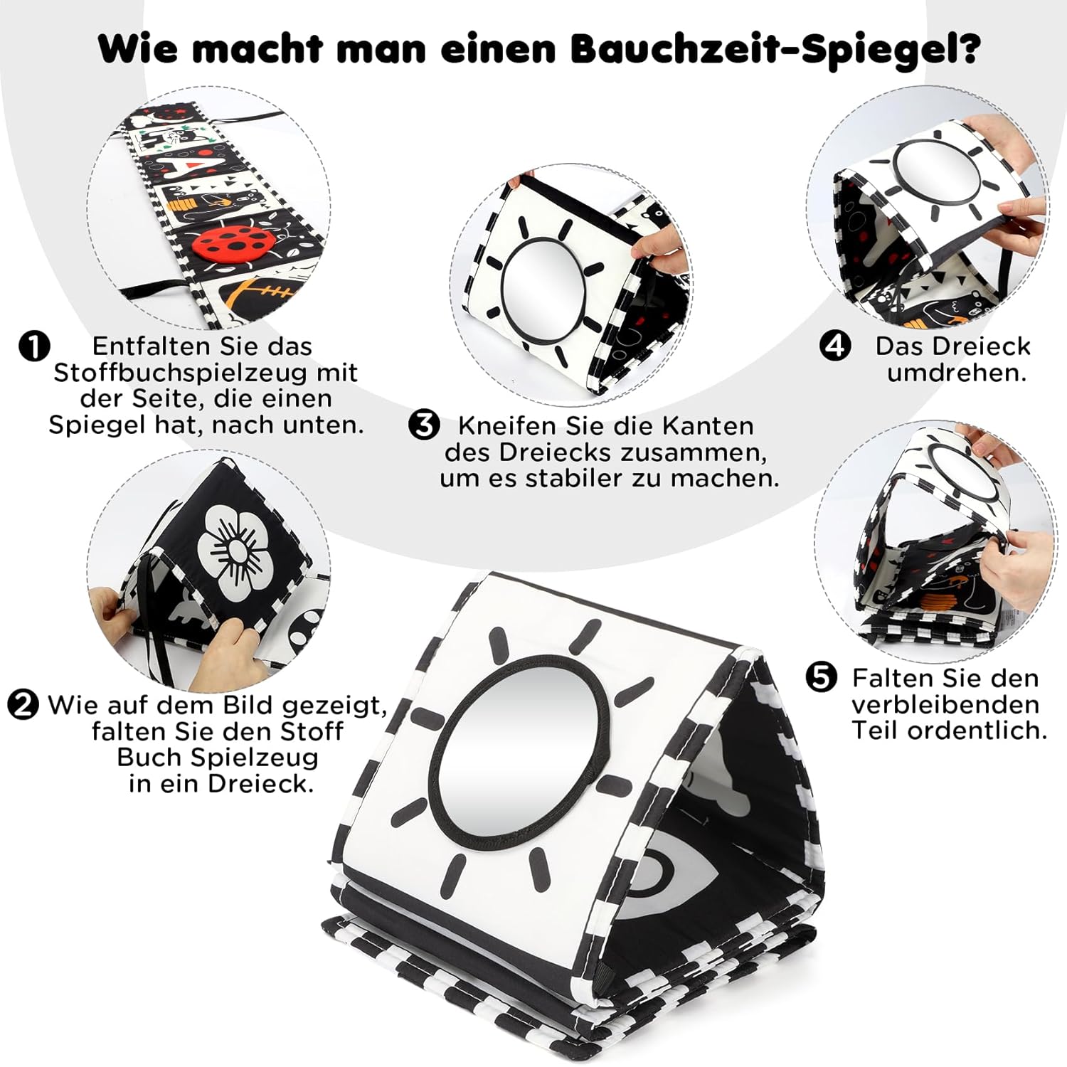 Thumbnail 4 de URMYWO Kontrastbuch Baby Stoffbuch für 0–6 Monate