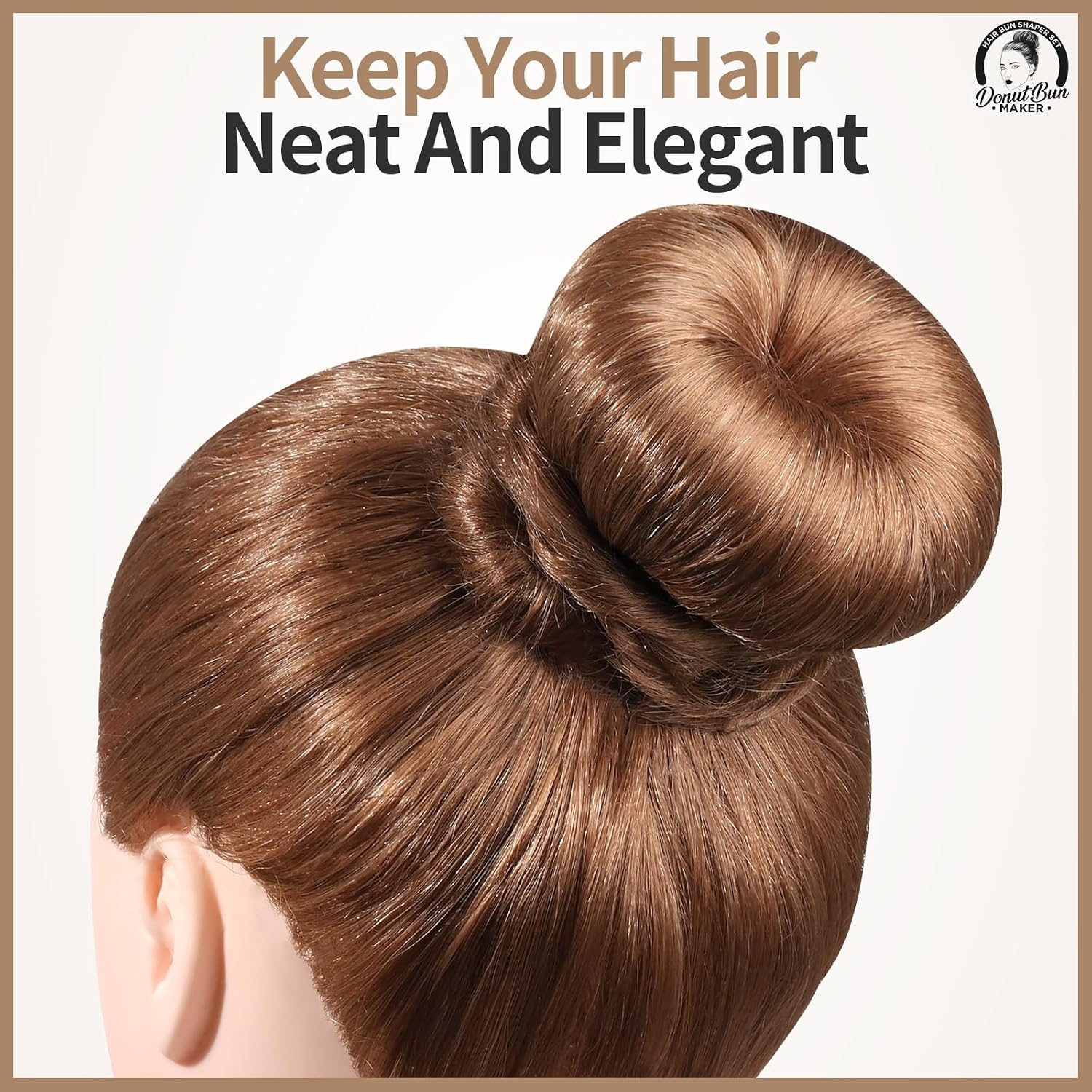 Thumbnail 6 de Teenitor Hair Bun Maker Set, 4 Sizes, Light Brown Donuts and 20 Pins