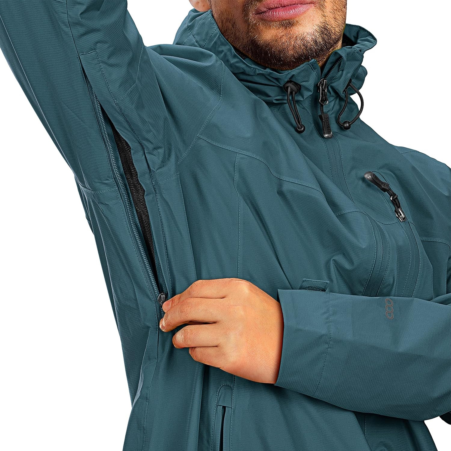 Detalle de 33,000ft Regenjacke Herren – Wasserdichte Outdoorjacke leicht & packbar