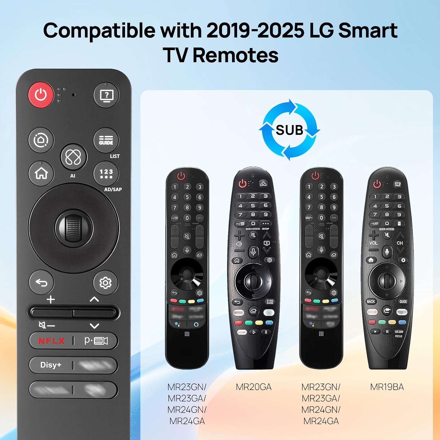 Detalle de Universal-Ersatzfernbedienung MR25GA AI Smart TV für LG 2025 Modelle – mit Sprachsteuerung, Pointer und Scrollrad