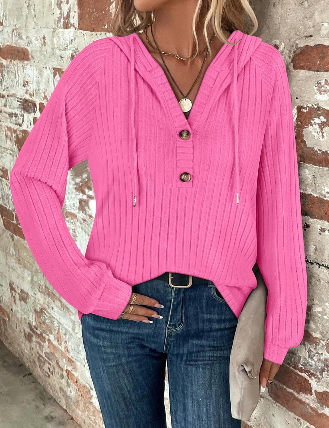 Thumbnail 3 de Hoodies for Women V Neck Long Sleeve