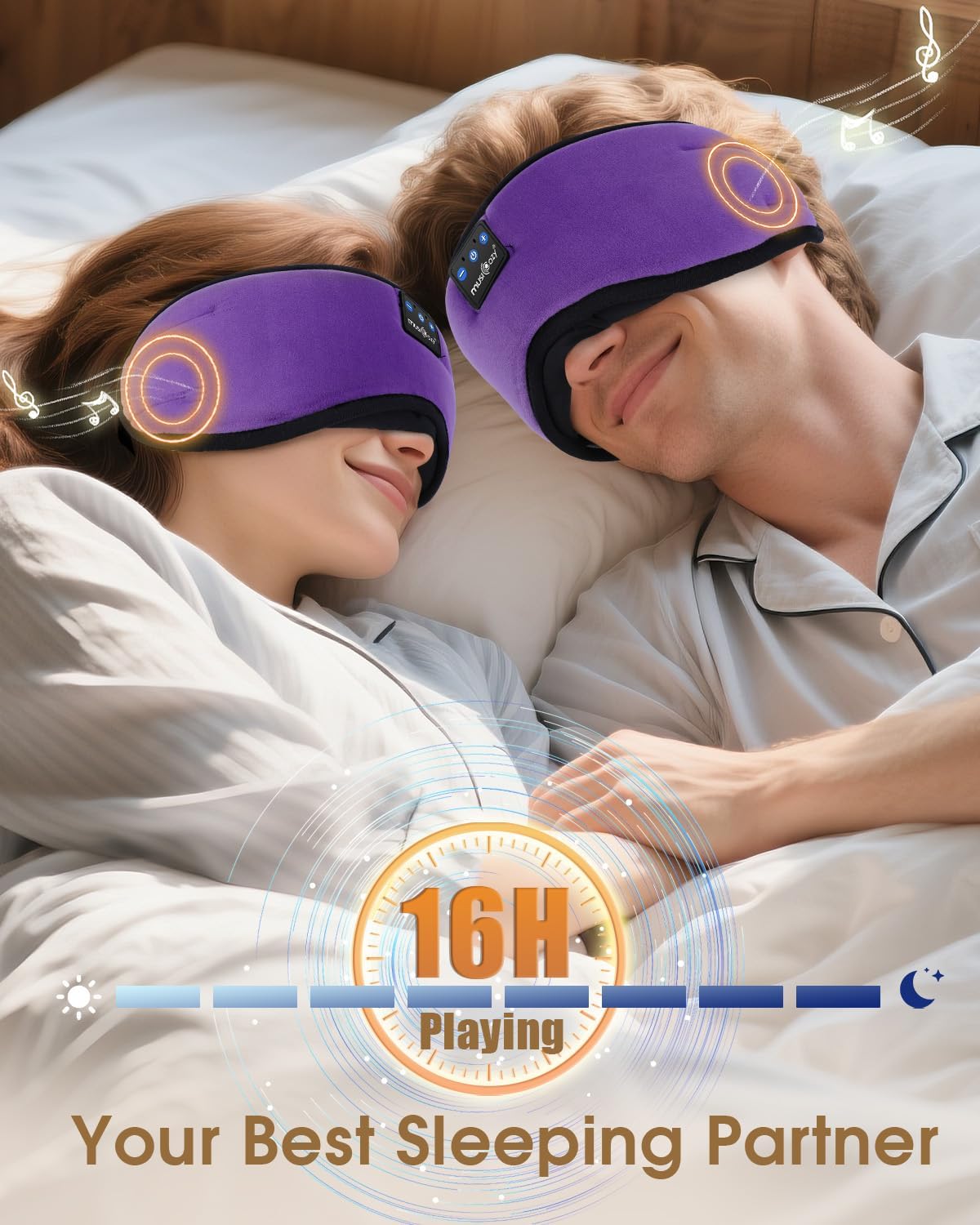 Thumbnail 2 de MUSICOZY Bluetooth Sleep Mask Headphones 16H
