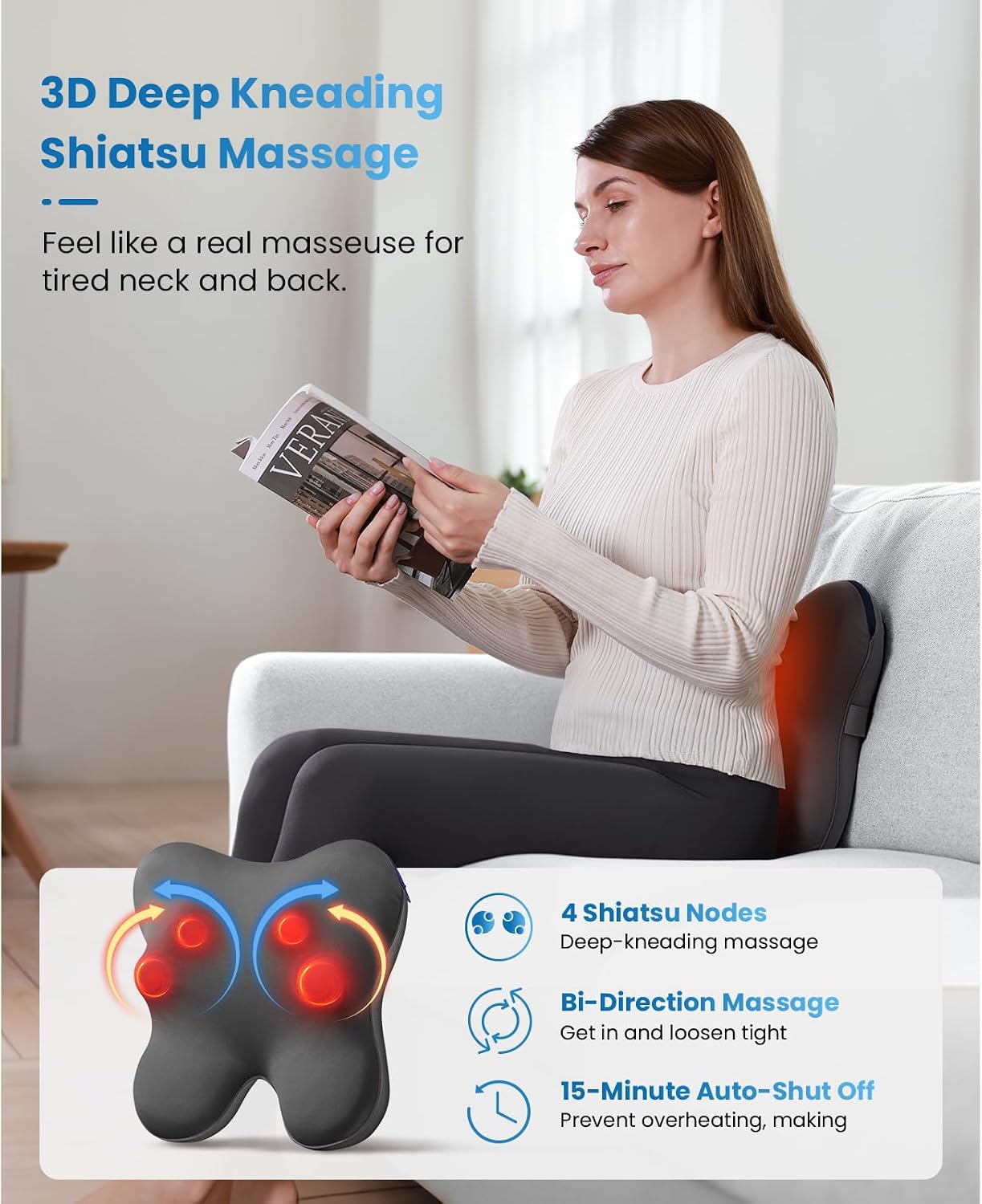 Detalle 2 de BOB AND BRAD EZBack Plus back massager with heat and remote (3D shiatsu)