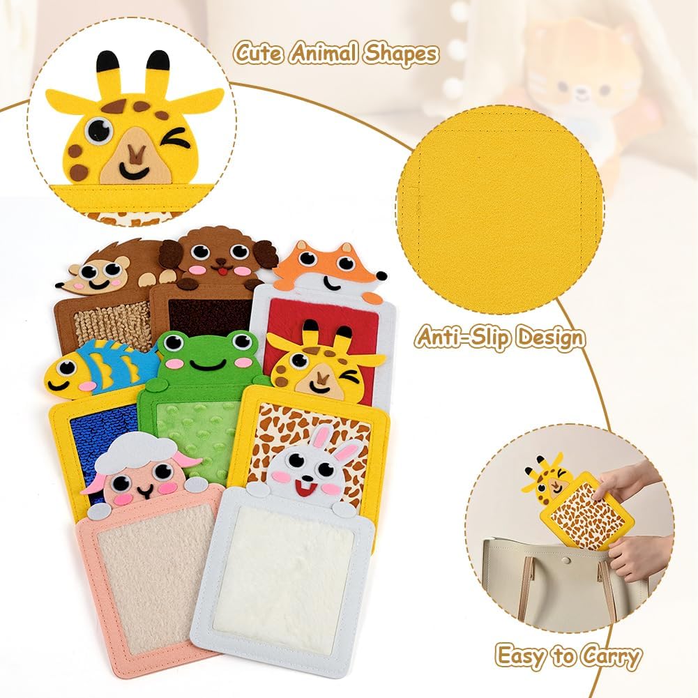 Detalle de Vicloon 8 Tappetini Sensoriali per Bambini: texture tattili per autismo e sollievo dall’ansia