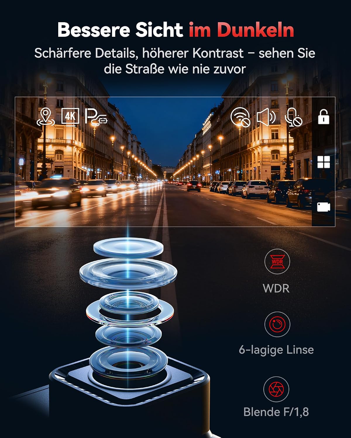 Thumbnail 4 de REDTIGER F7N 4K Dashcam mit 64G Karte