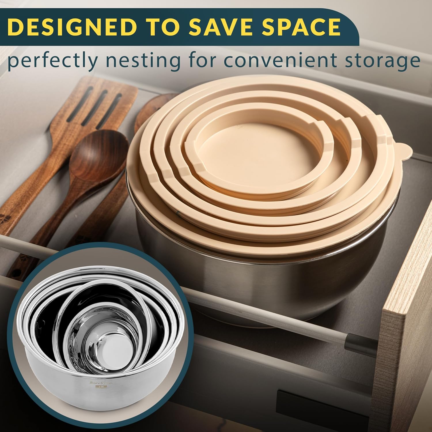 Thumbnail 4 de Baker's Signature Mixing Bowls with Lids