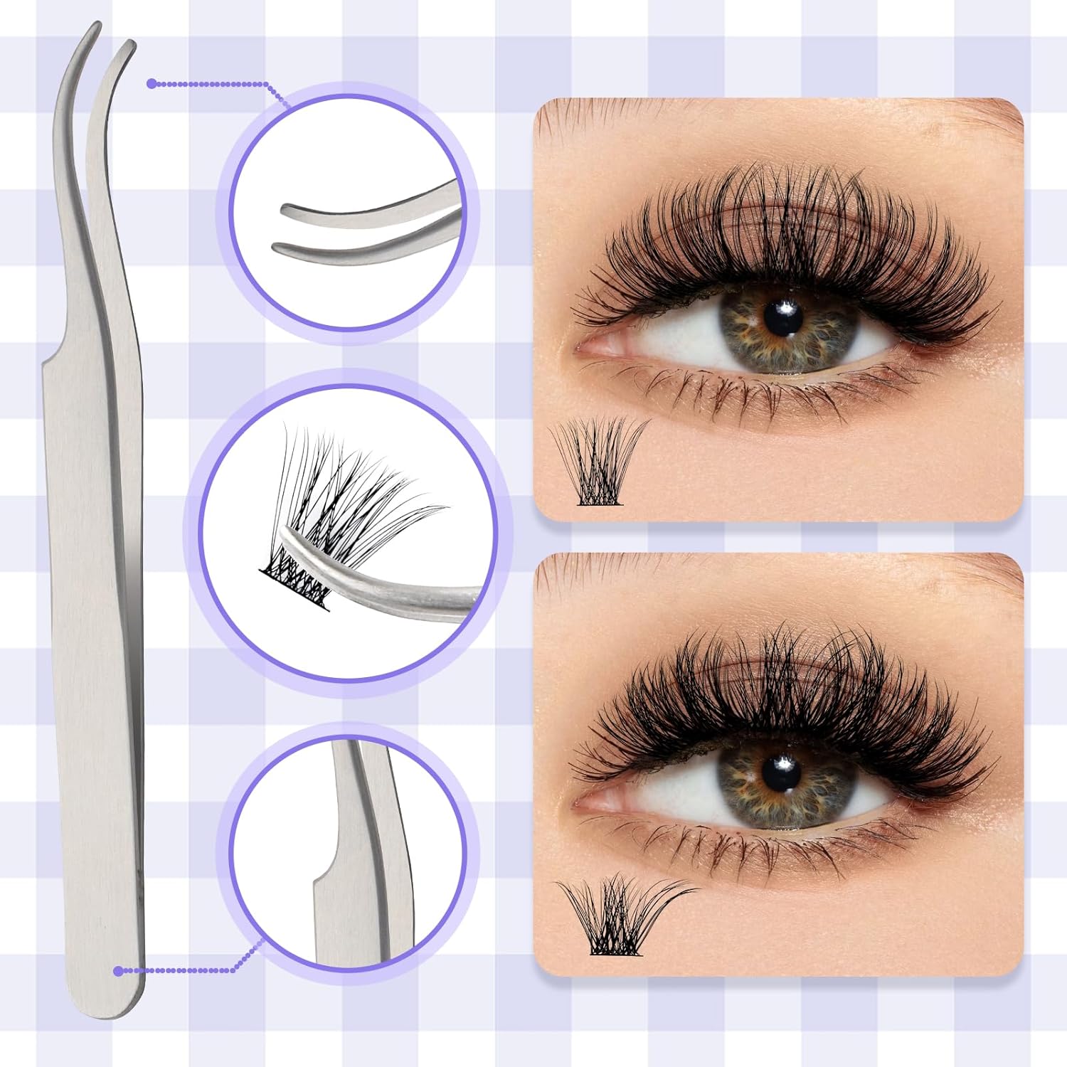 Thumbnail 6 de Einzelwimpern-Set Cluster (C-Curl) C3/C9, 0,07 mm, 12–16 mm – DIY-Wimpernverlängerung zum Selbermachen