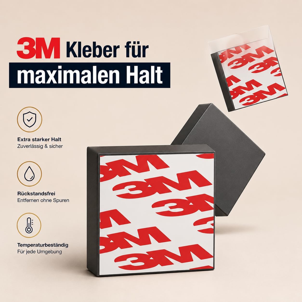 Detalle de MYMIND Magnetplättchen selbstklebend mit 3M Kleber – Flache, starke Magnetstreifen zum Kleben