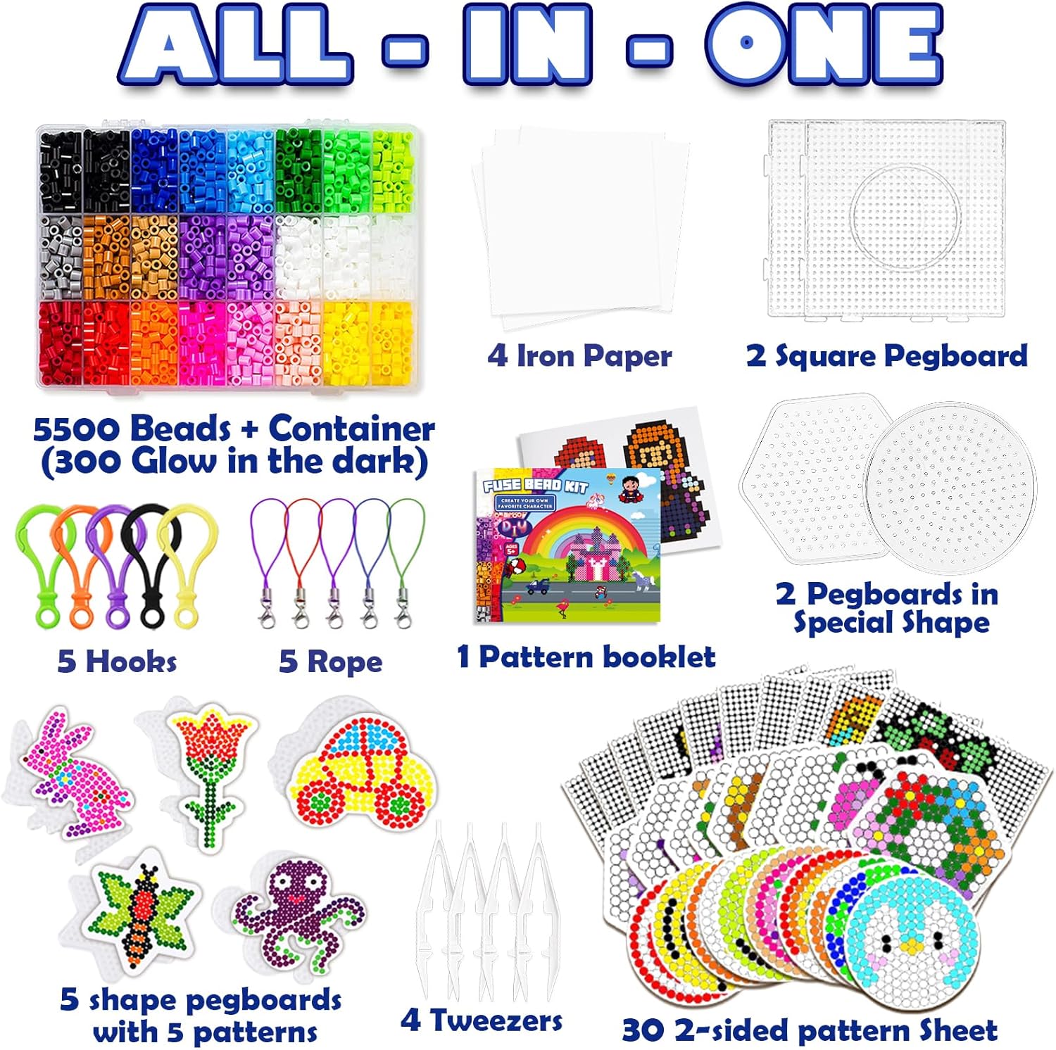 Thumbnail 1 de Fuse Beads Craft Kit 5mm, 5,500 beads 🎨