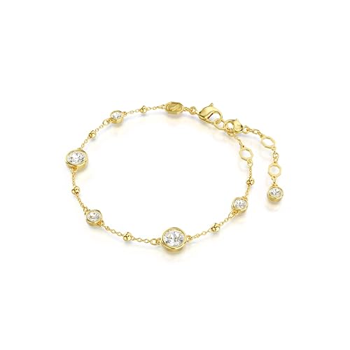 Thumbnail 1 de Swarovski Imber Bracelet in White Round-Cut Crystals, Gold-Tone Plated