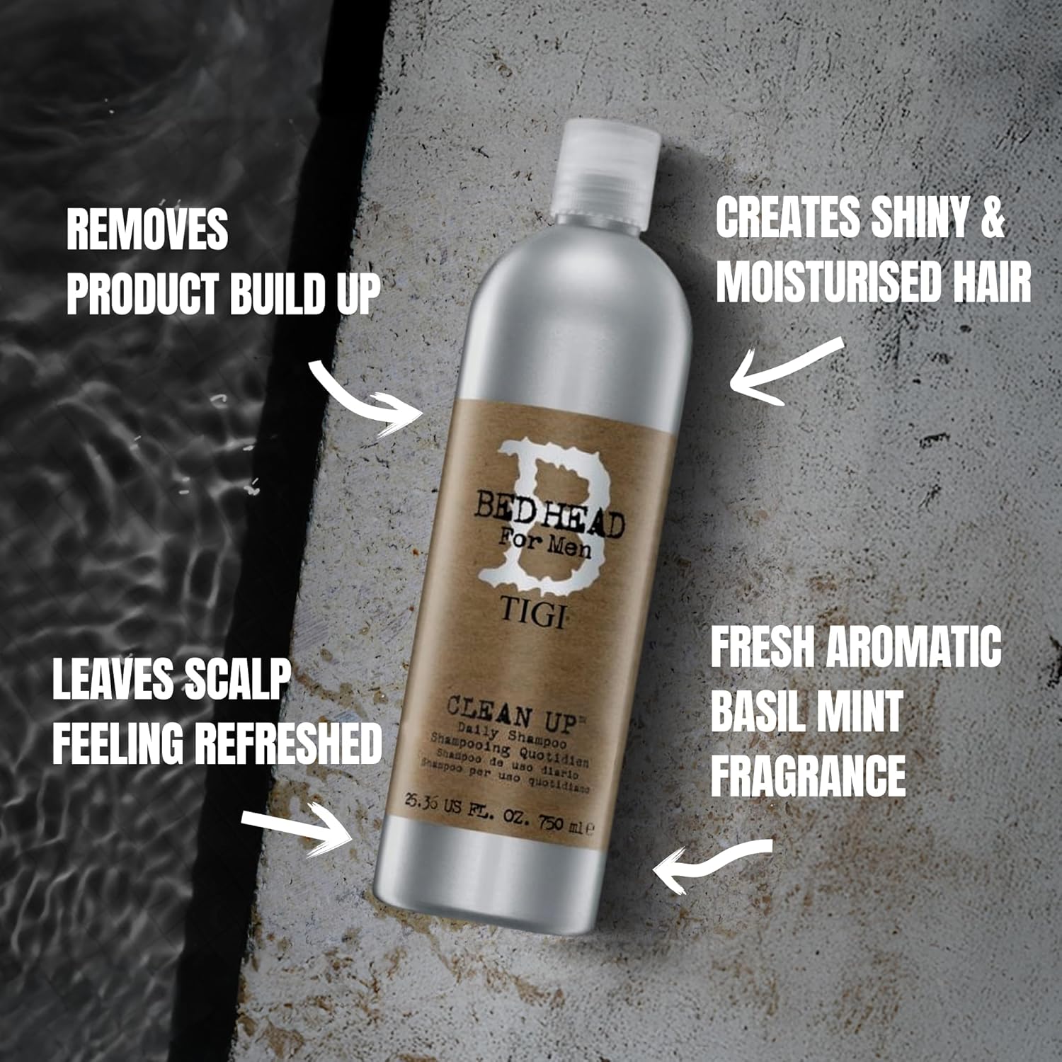 Detalle de Bed Head for Men Clean Up Shampoo – 750 ml für normales Haar