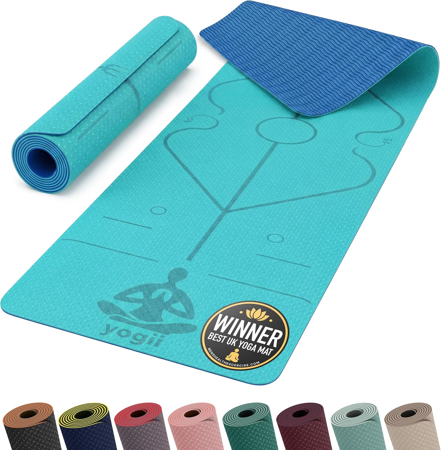 Yogii Yoga Mat 6mm – Non-Slip TPE with Laser Alignment Guides