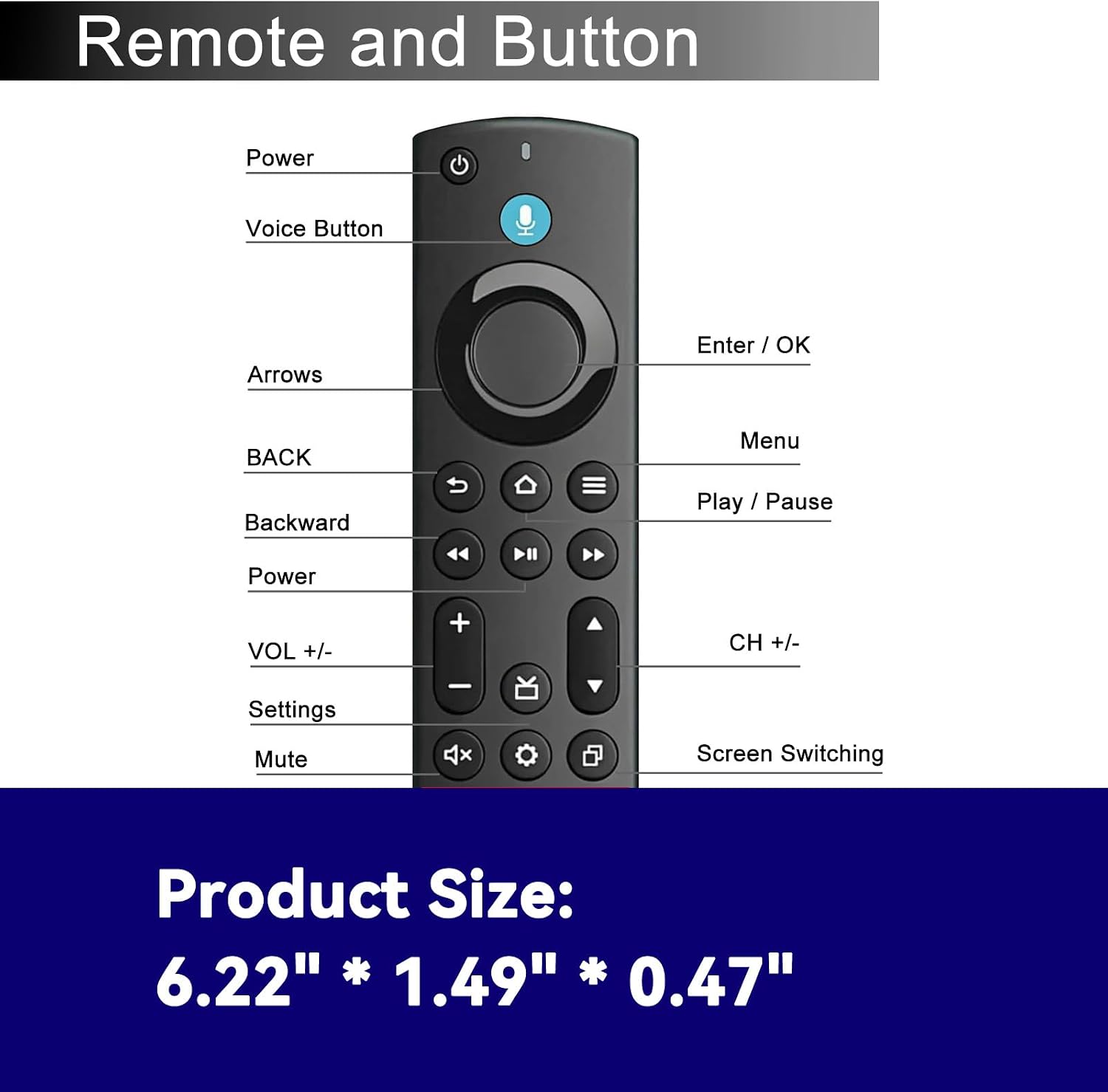 Thumbnail 6 de OROSAUR FireSeries Remote Voice Remote with Bluetooth and Voice Search