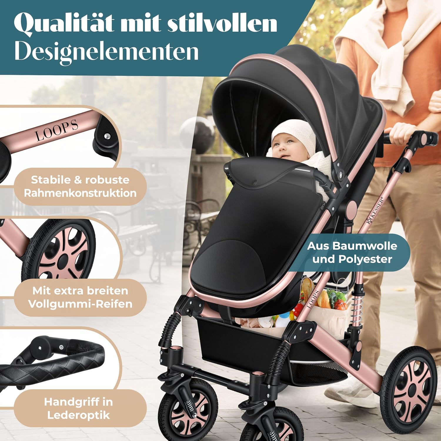 Thumbnail 2 de KESSER Loops 4 in 1 Kombikinderwagen 0–4 Jahre