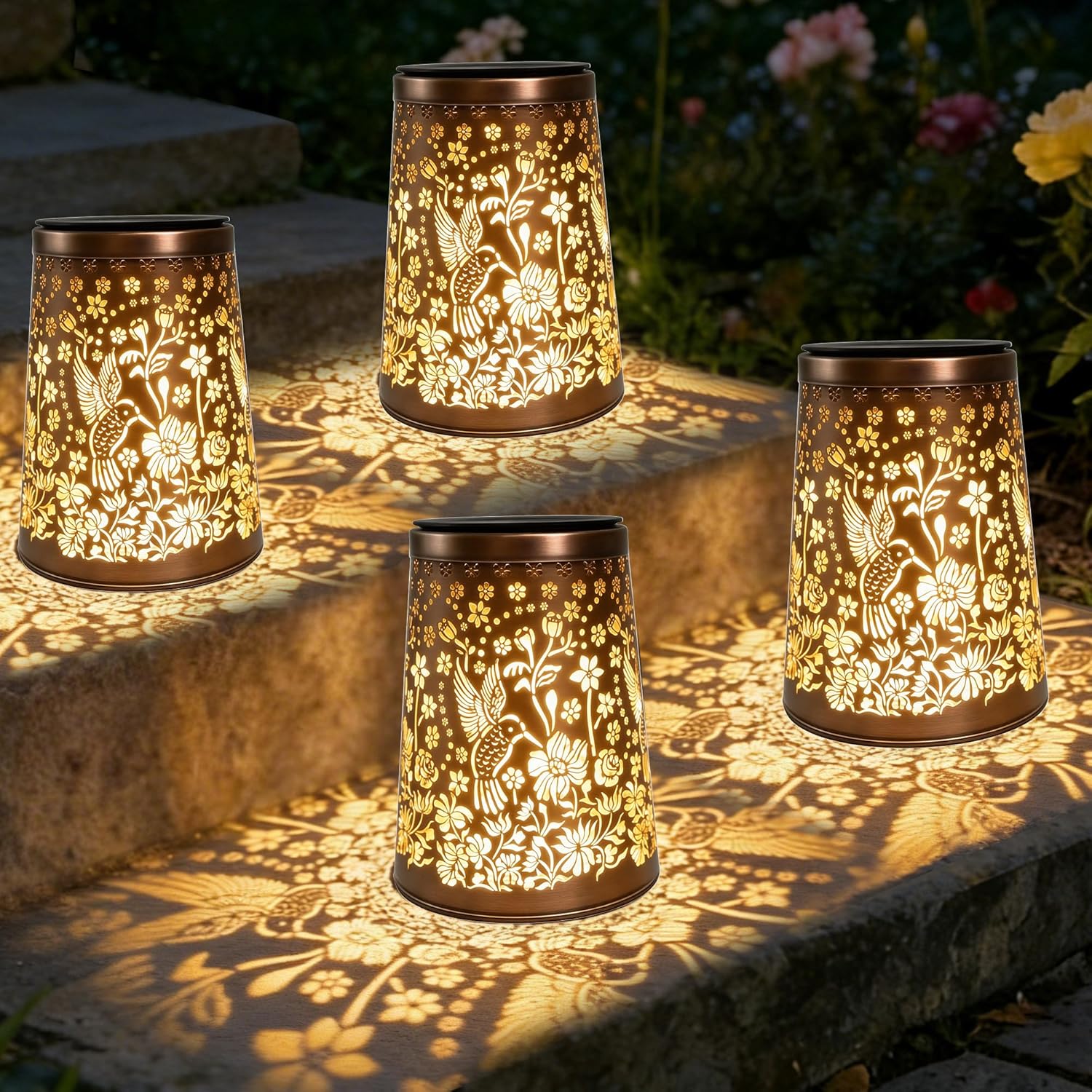 Thumbnail 6 de Solar Lanterns for Outside 2 Pack – Vintage Butterfly Outdoor Lighting for Gardens