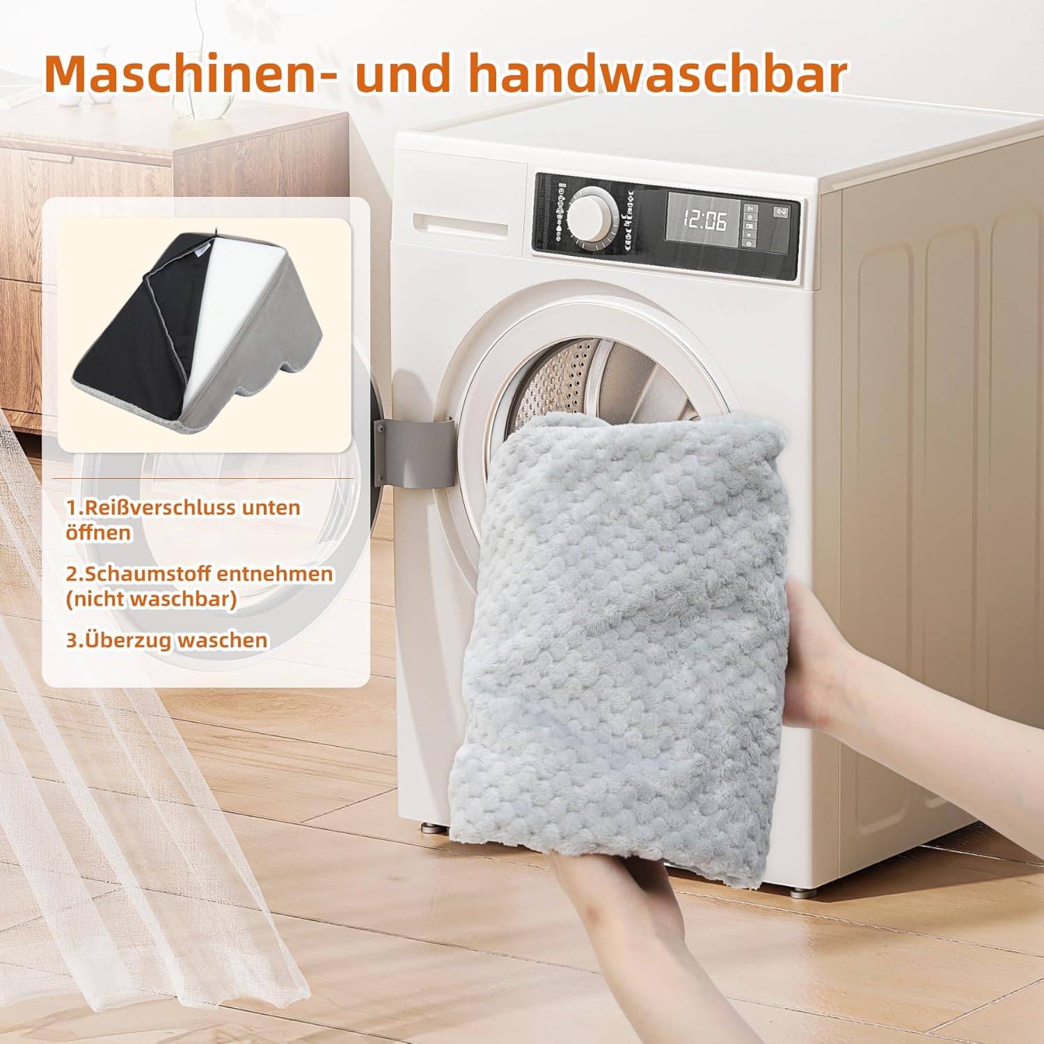 Thumbnail 4 de KSIIA Hundetreppe mit 3 Stufen (40 cm hoch) – rutschfeste Basis & waschbarer Bezug, grau