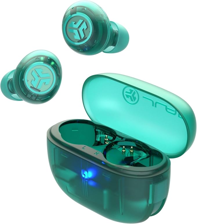 Detalle de JLab Go Pop ANC Auriculares Bluetooth, IP55, 24h, Verde Azulado