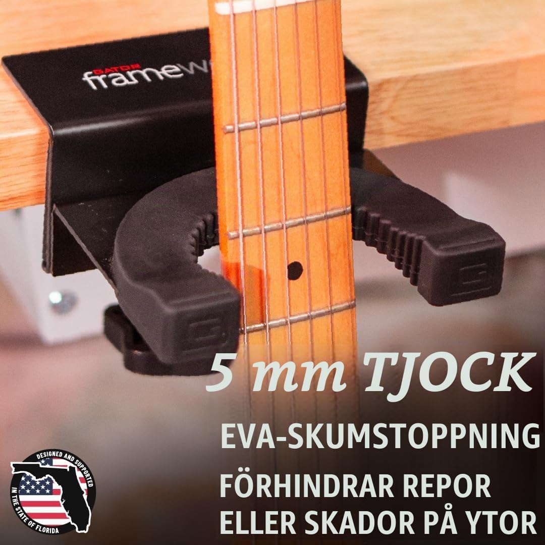 Detalle de Gator Frameworks GFW-GTRDSKCLAMP-1000 – gitarrhalsfäste med skrivbordsklämma