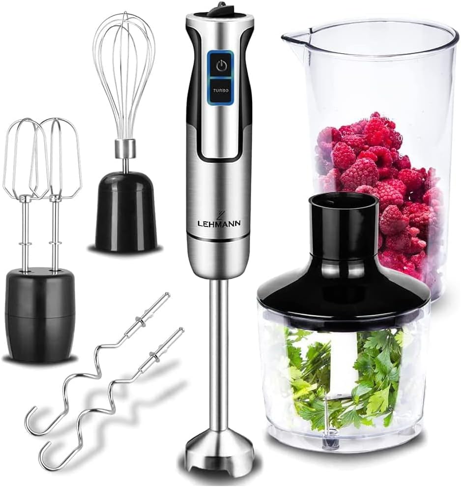 Detalle de Lehmann Chowmei staafmixerset 1200 W met 8 standen en turbofunctie