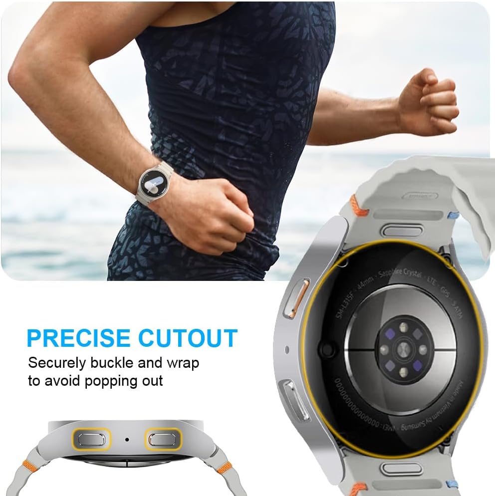 Thumbnail 6 de OFFCUP Case with Screen Protector for Samsung Galaxy Watch 7 44mm (2 Pack) – Silver