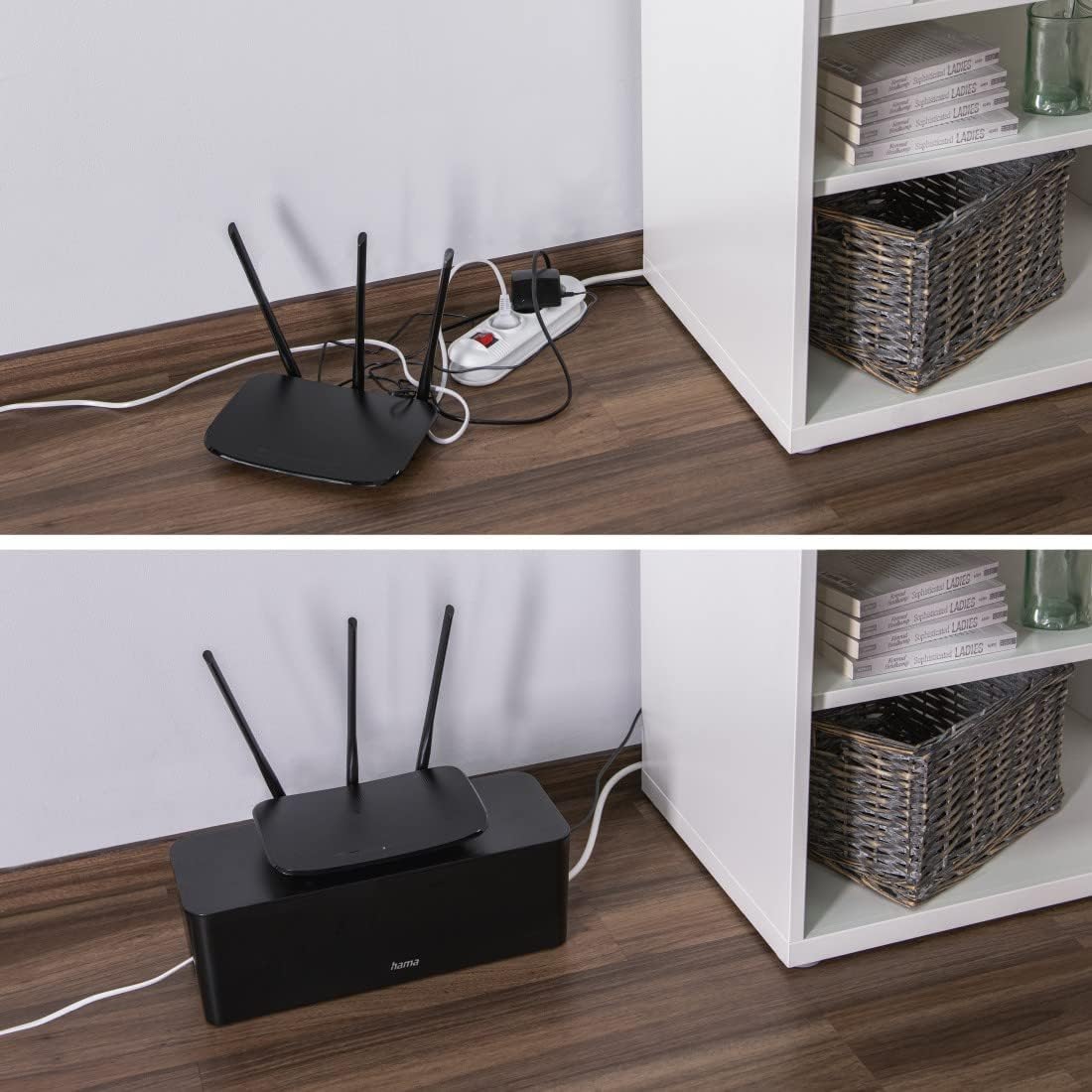 Thumbnail 4 de Hama Kabelbox Maxi: Kabelmanagement für Steckdosenleisten, Ladegeräte & mehr (schwarz)