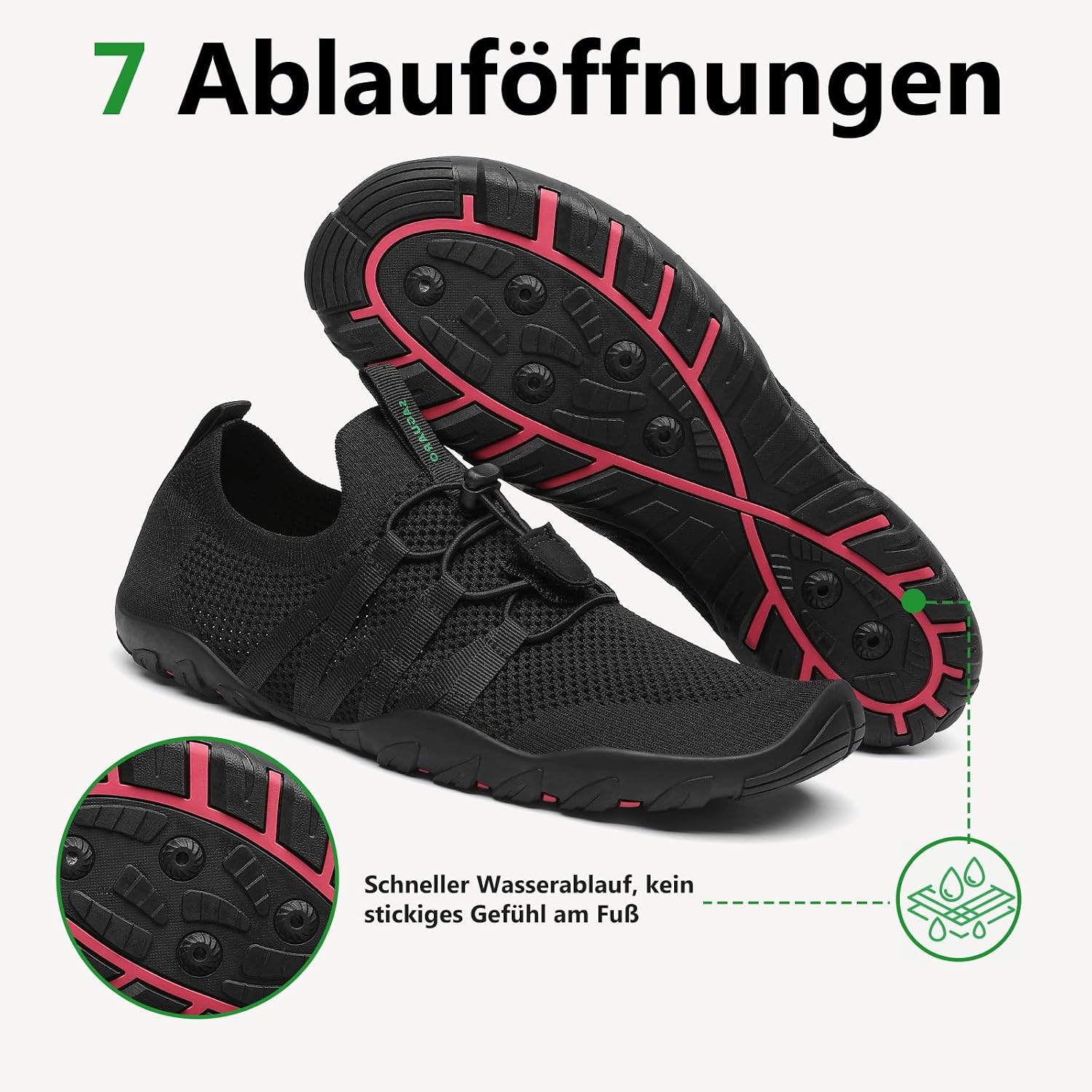 Detalle 2 de Saguaro Wasserschuhe für Herren – rutschfest, schnelltrocknend und vielseitig einsetzbar