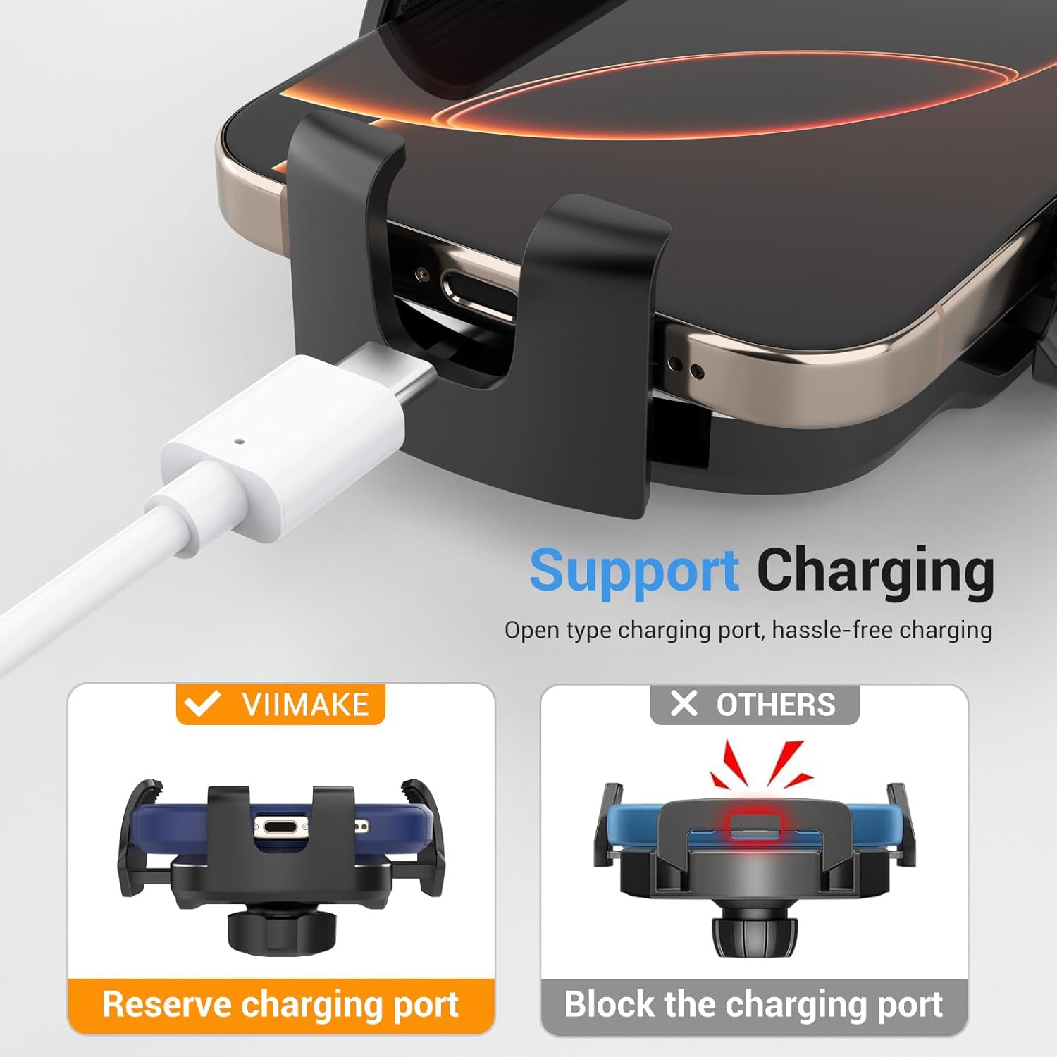 Detalle 2 de VIIMAKE Car Phone Mount: Universal CD Slot Holder for 4–6.8 inch Smartphones