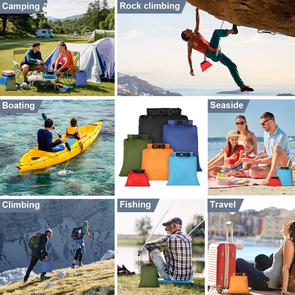 Thumbnail 6 de vsshe Waterproof Dry Bags 6PCS (1.5L–8L) – lightweight waterproof dry bag set for kayaking, rafting and hiking